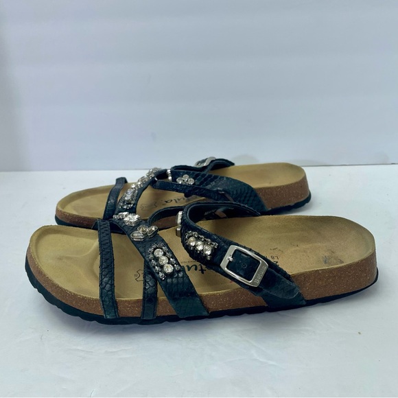 Birkenstock Betula women’s size EU 39black Rhinestone Python Sandals - Picture 1 of 9